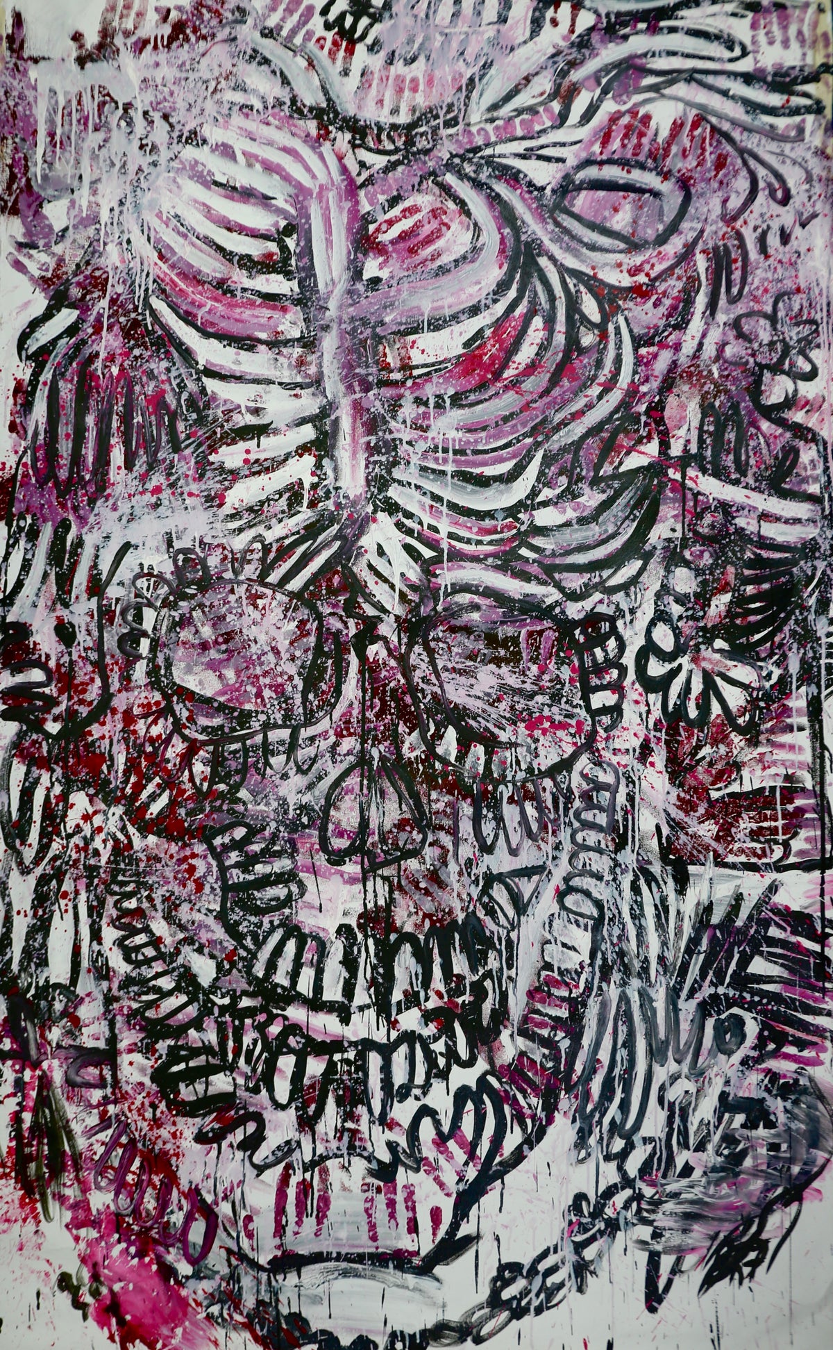 Skull Study l (Triptych) (2017) (Skeletal Skull Triptych)